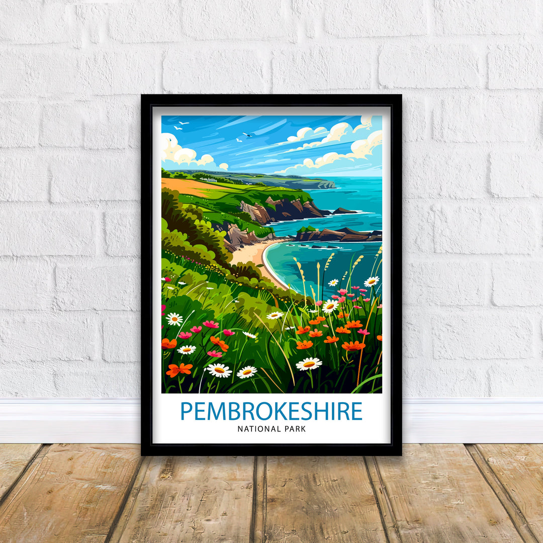 Pembrokeshire Travel Poster Pembrokeshire Coast Pembrokeshire Poster Pembrokeshire Art Landscape National Park Pembrokeshire