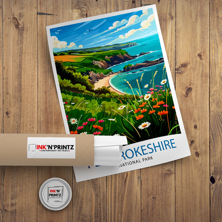 Pembrokeshire Travel Poster Pembrokeshire Coast Pembrokeshire Poster Pembrokeshire Art Landscape National Park Pembrokeshire