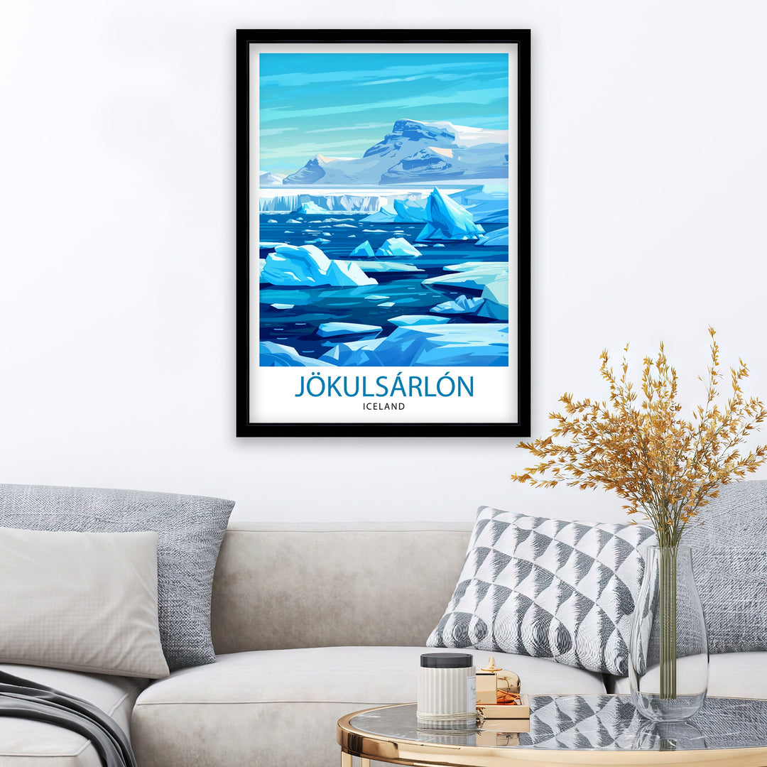 Jökulsárlón Iceland Travel Poster Wall Art Jökulsárlón Wall Hanging Home Décor Jökulsárlón Gift Art Lovers Iceland Art Lover Gift Poster Art