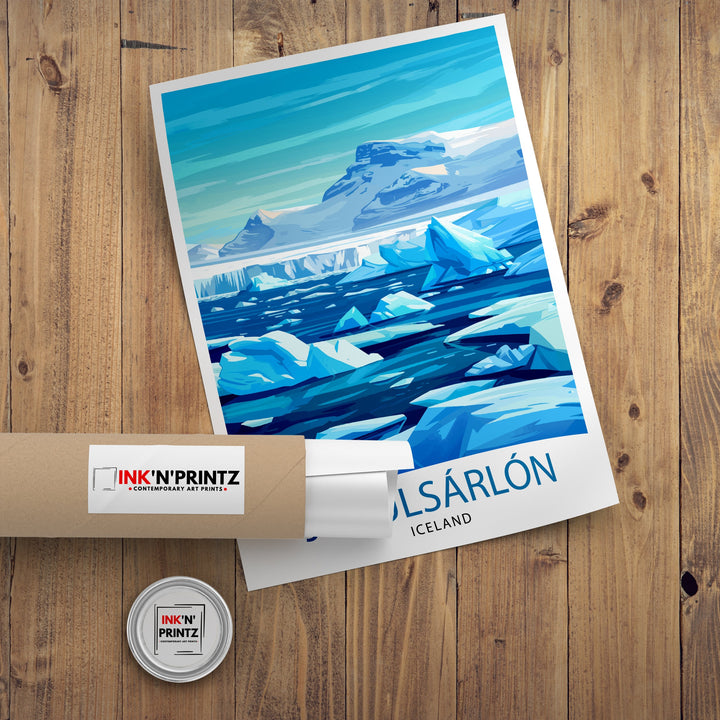 Jökulsárlón Iceland Travel Poster Wall Art Jökulsárlón Wall Hanging Home Décor Jökulsárlón Gift Art Lovers Iceland Art Lover Gift Poster Art