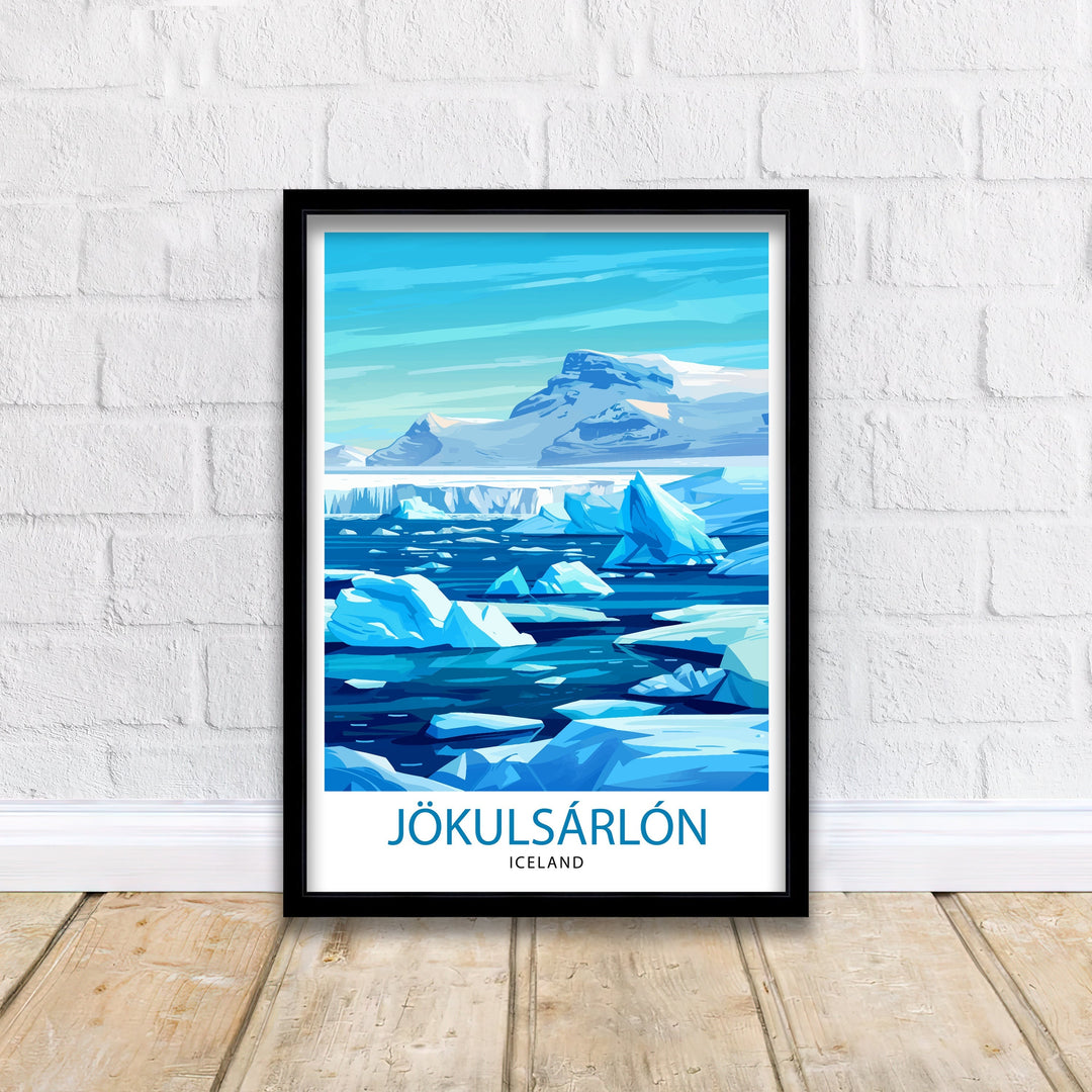 Jökulsárlón Iceland Travel Poster Wall Art Jökulsárlón Wall Hanging Home Décor Jökulsárlón Gift Art Lovers Iceland Art Lover Gift Poster Art