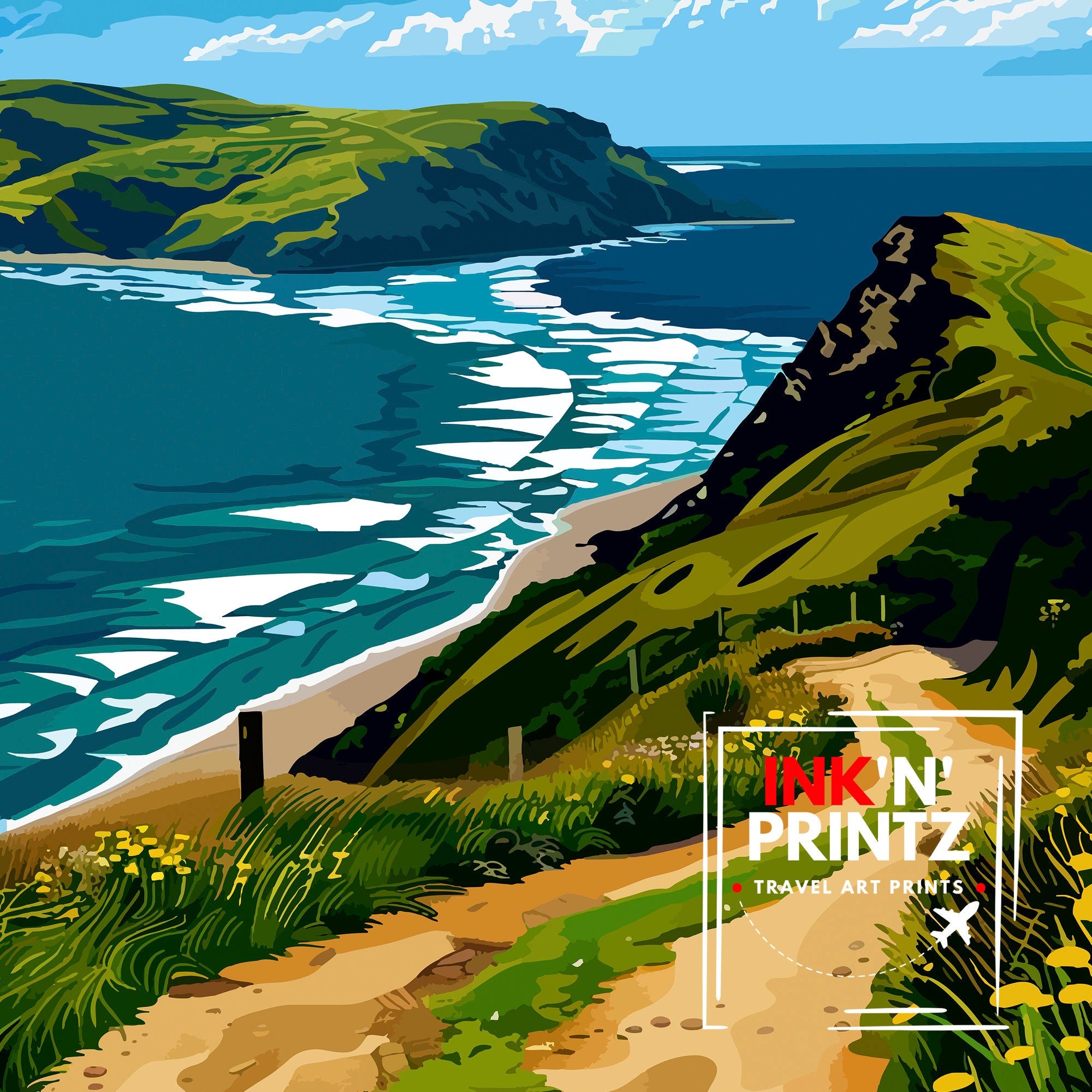 Cape Reinga New Zealand Travel Poster