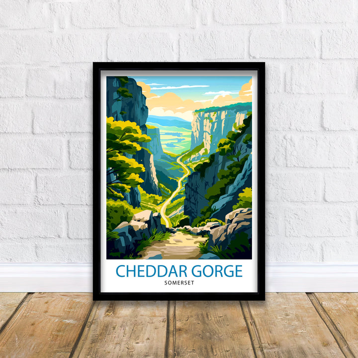 Cheddar Gorge Somerset Travel Poster Wall Art Cheddar Gorge Wall Hanging Home Décor Cheddar Gorge Gift Art Lovers Somerset Art Lover Gift