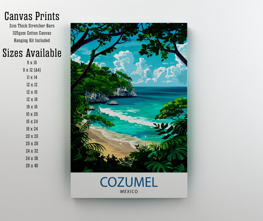 Cozumel Mexico Travel Poster Wall Art Cozumel Wall Hanging Home Décor Cozumel Gift Art Lovers Mexico Art Lover Gift Poster Art