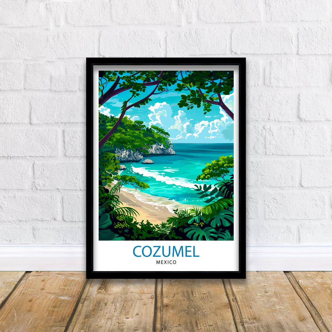 Cozumel Mexico Travel Poster Wall Art Cozumel Wall Hanging Home Décor Cozumel Gift Art Lovers Mexico Art Lover Gift Poster Art