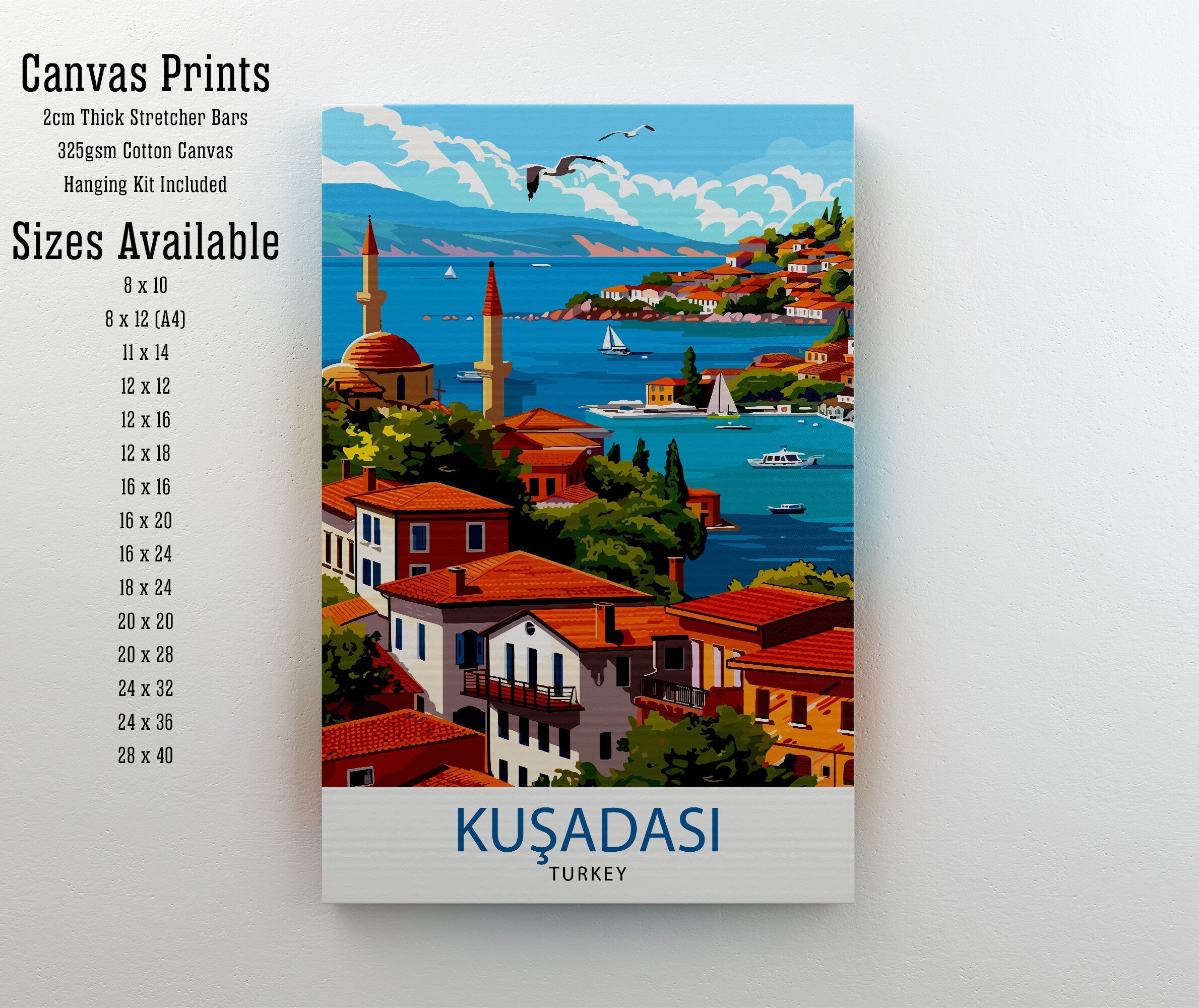 Kuşadası Turkey Travel Print Wall Art Kuşadası Wall Hanging Home Décor Kuşadası Gift Art Lovers Turkey Art Lover Gift Print Art