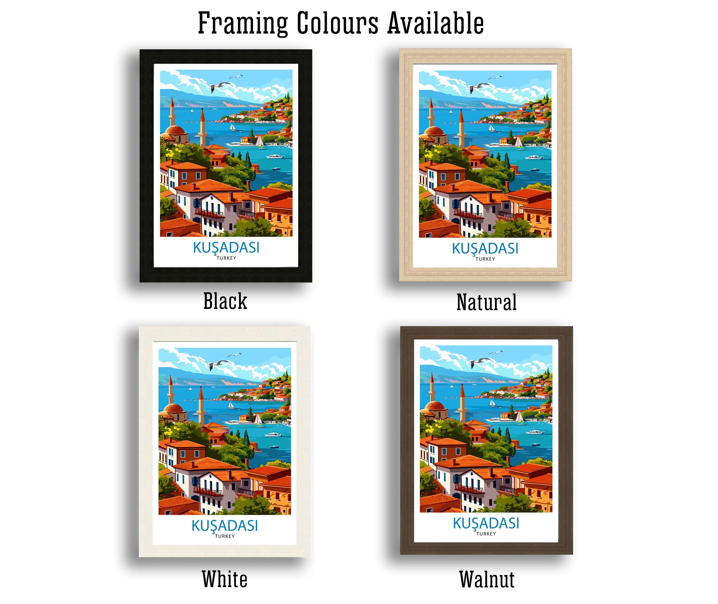 Kuşadası Turkey Travel Print Wall Art Kuşadası Wall Hanging Home Décor Kuşadası Gift Art Lovers Turkey Art Lover Gift Print Art