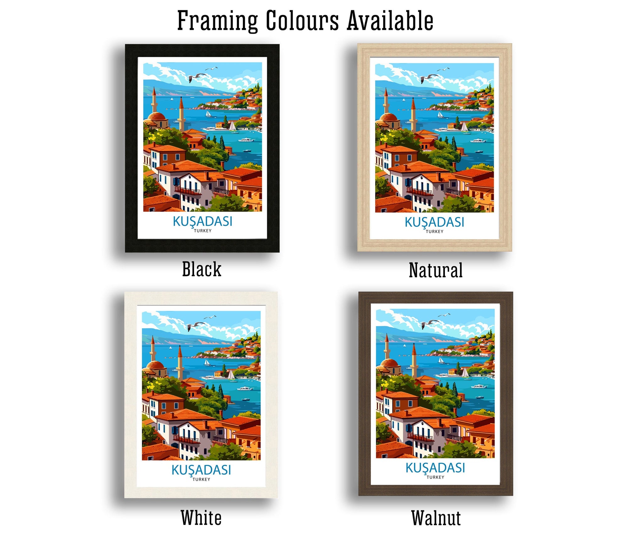Kuşadası Turkey Travel Print Wall Art Kuşadası Wall Hanging Home Décor Kuşadası Gift Art Lovers Turkey Art Lover Gift Print Art