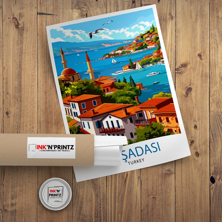 Kuşadası Turkey Travel Poster Wall Art Kuşadası Wall Hanging Home Décor Kuşadası Gift Art Lovers Turkey Art Lover Gift Poster Art