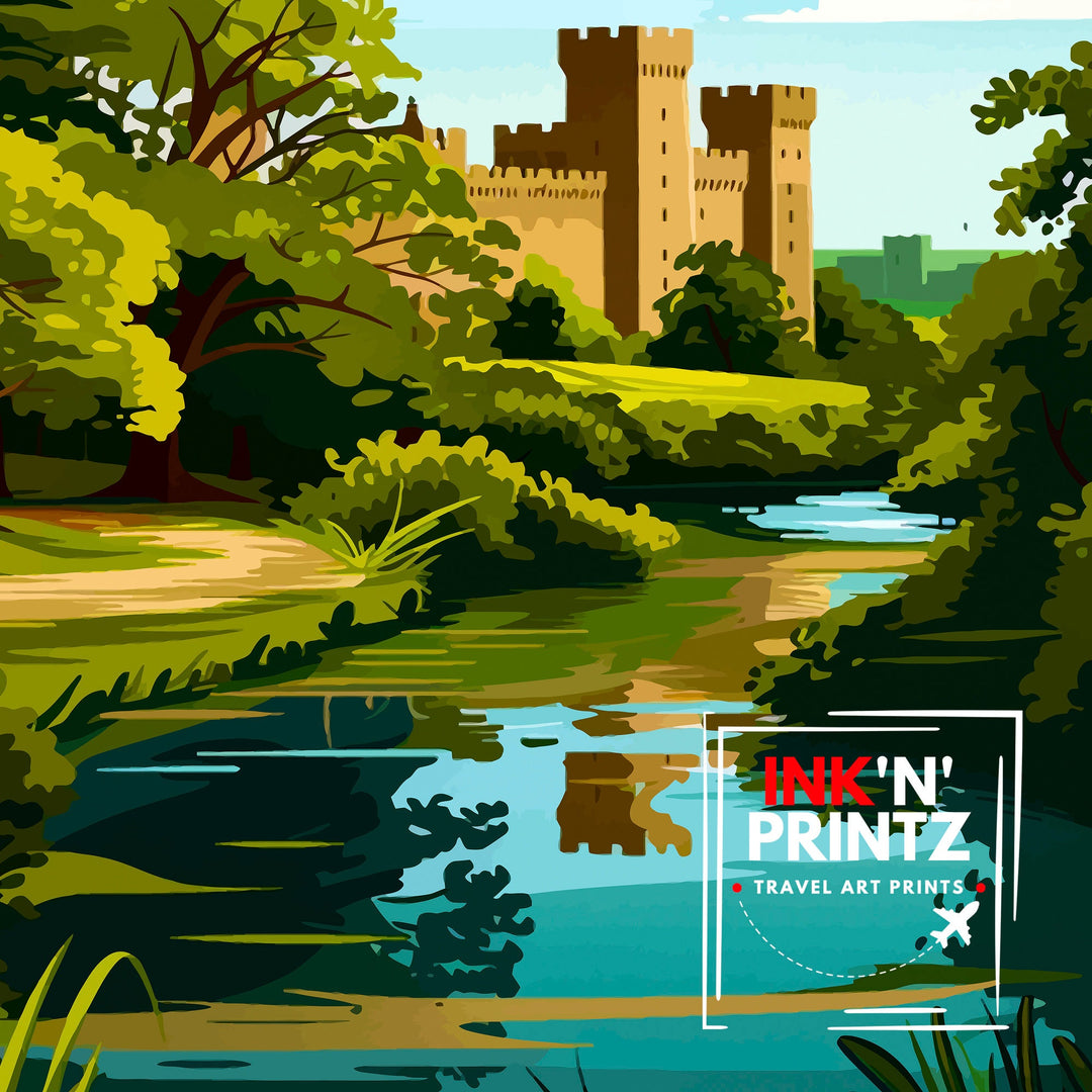 Warwickshire Castle Travel Poster Warwickshire