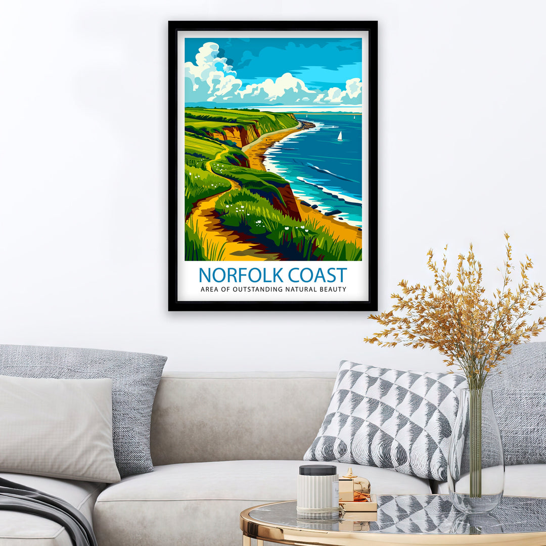 Norfolk Coast Travel Poster Wall Art Norfolk Coast Wall Hanging Home Décor Norfolk Coast Gift Art Lovers UK Art Lover Gift Poster Art