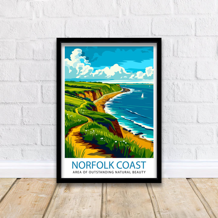 Norfolk Coast Travel Poster Wall Art Norfolk Coast Wall Hanging Home Décor Norfolk Coast Gift Art Lovers UK Art Lover Gift Poster Art