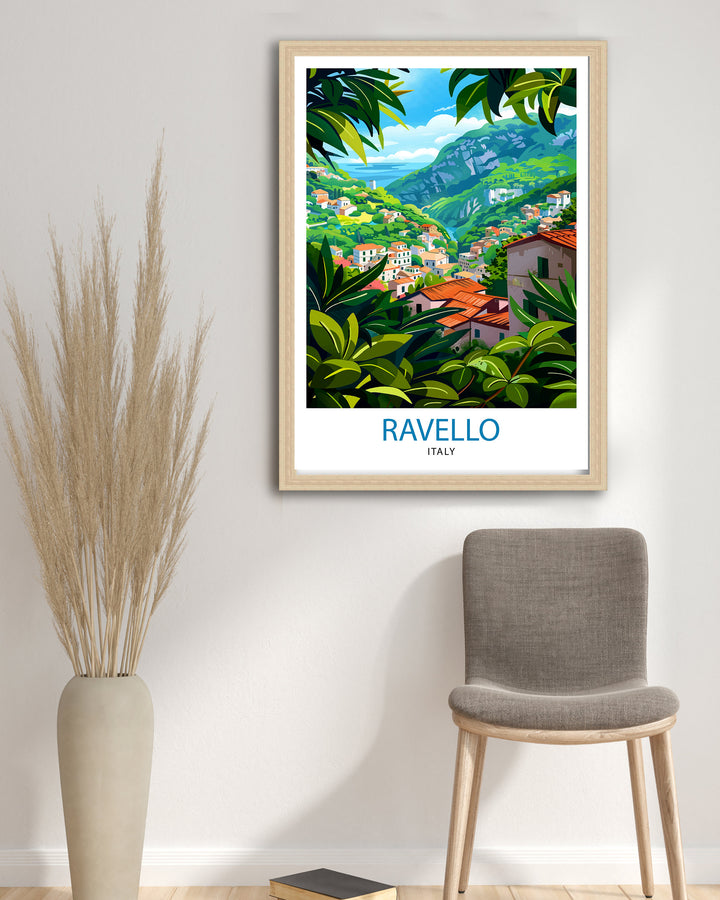 Ravello Italy Travel Print Ravello Wall Decor Ravello Home Living Decor Ravello Italy Illustration Travel Poster Gift For Ravello