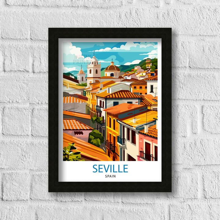 Seville Spain Travel Poster Seville Wall Art Seville Home Decor Seville Travel Poster Seville Spain Illustration Gift For Seville Spain