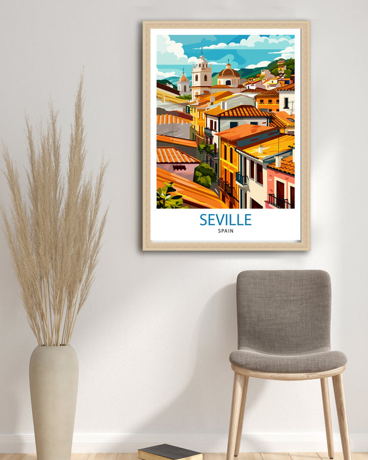 Seville Spain Travel Poster Seville Wall Art Seville Home Decor Seville Travel Poster Seville Spain Illustration Gift For Seville Spain