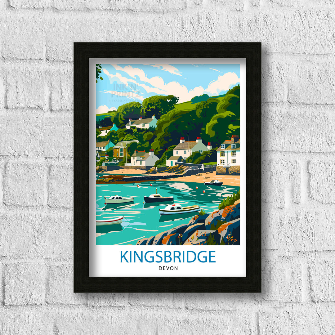 Kingsbridge Devon Travel Poster Wall Art Kingsbridge Wall Hanging Home Décor Kingsbridge Gift Art Lovers Devon Art Lover Gift