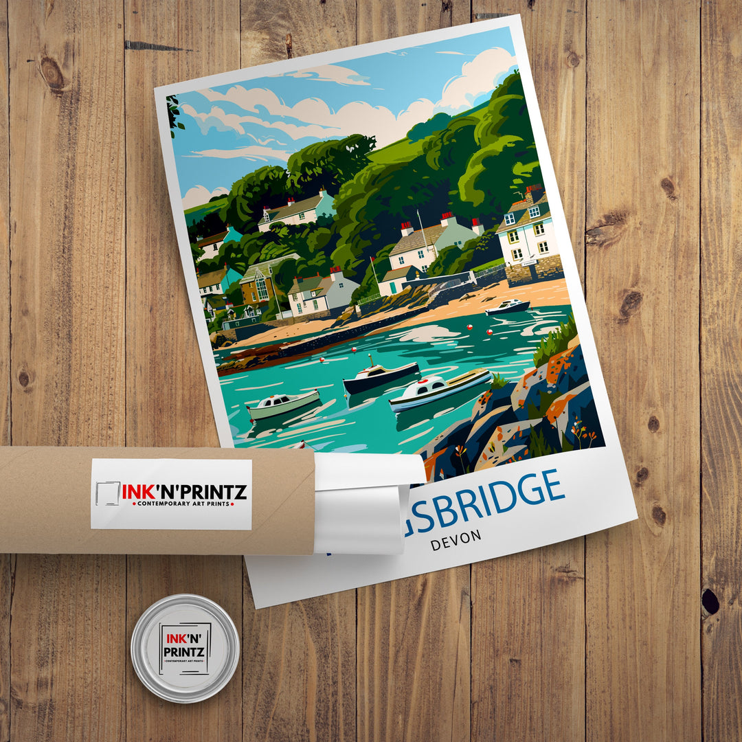 Kingsbridge Devon Travel Poster Wall Art Kingsbridge Wall Hanging Home Décor Kingsbridge Gift Art Lovers Devon Art Lover Gift