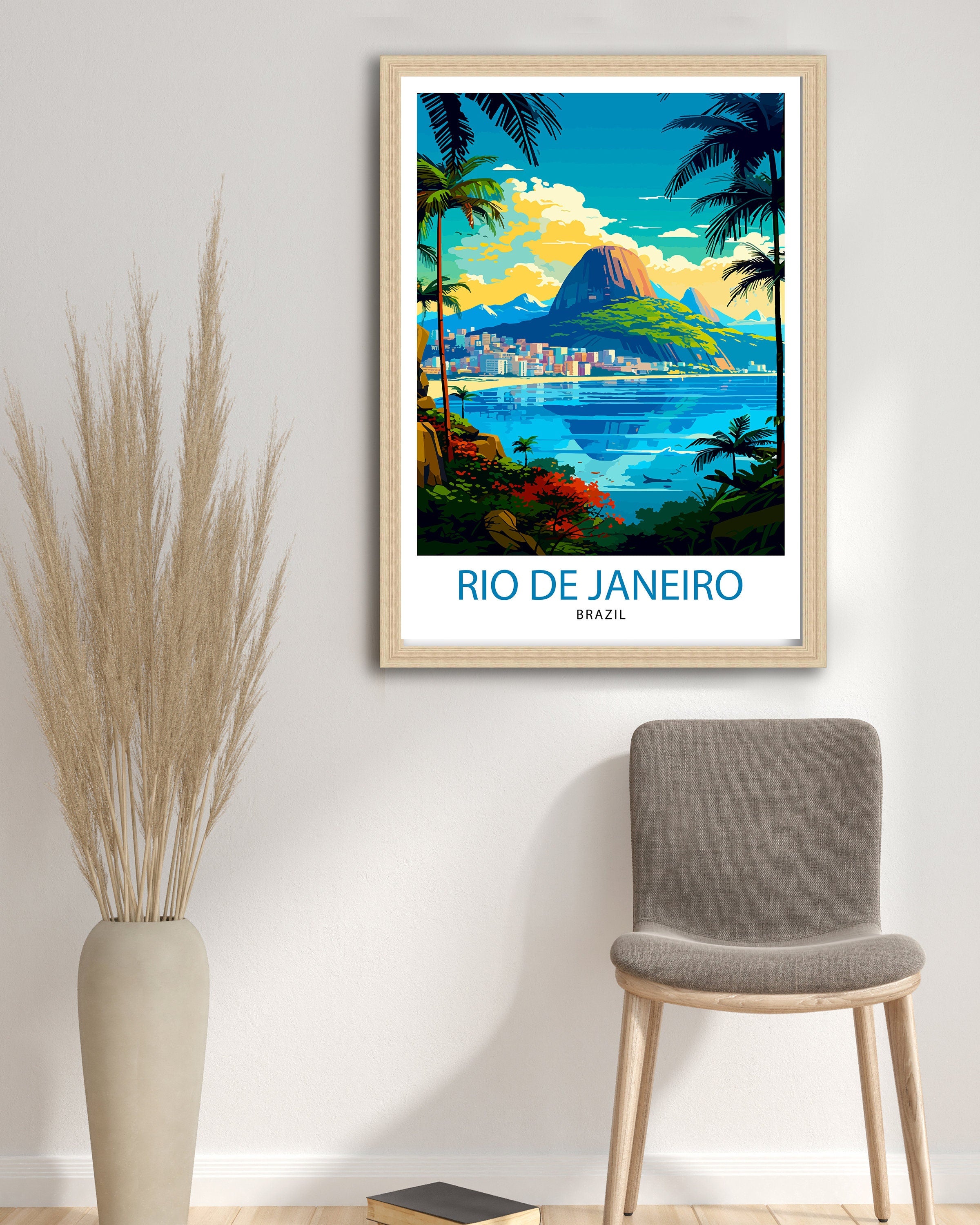 Rio de Janeiro Brazil Travel Print| Rio Wall Decor Rio Poster Brazil Travel Prints Rio Art Print Rio Illustration Rio Wall Art