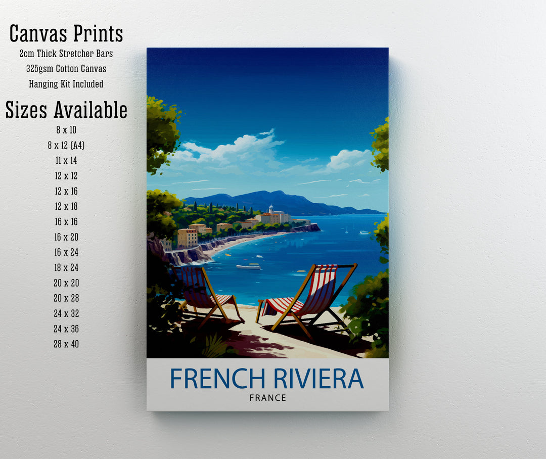 French Riviera Travel Print Wall Decor Wall Art French Riviera Wall Hanging Home Décor French Riviera Gift Art Lovers France Art Lover Gift