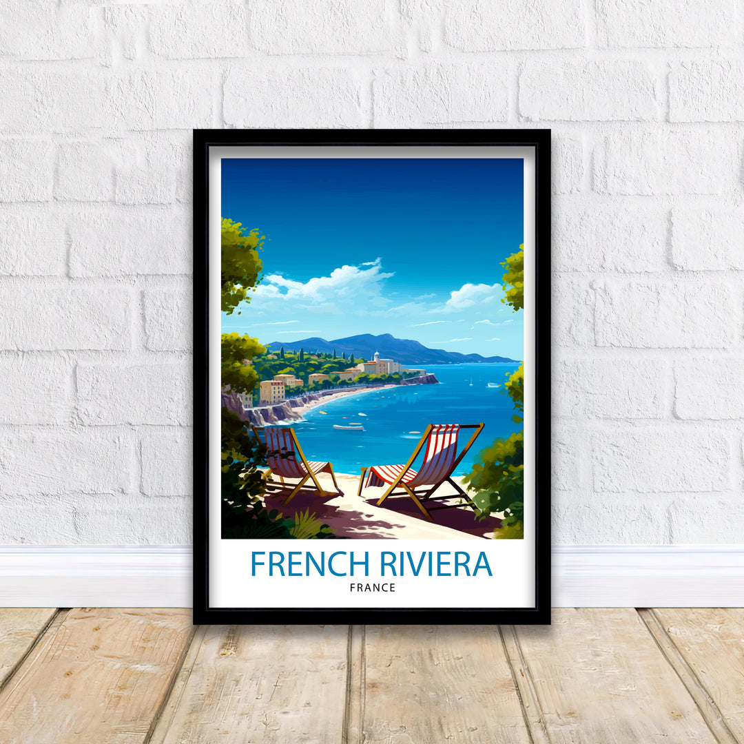 French Riviera Travel Print Wall Decor Wall Art French Riviera Wall Hanging Home Décor French Riviera Gift Art Lovers France Art Lover Gift