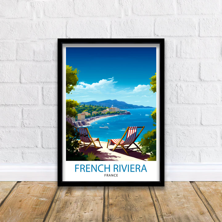 French Riviera Travel Print Wall Decor Wall Art French Riviera Wall Hanging Home Décor French Riviera Gift Art Lovers France Art Lover Gift