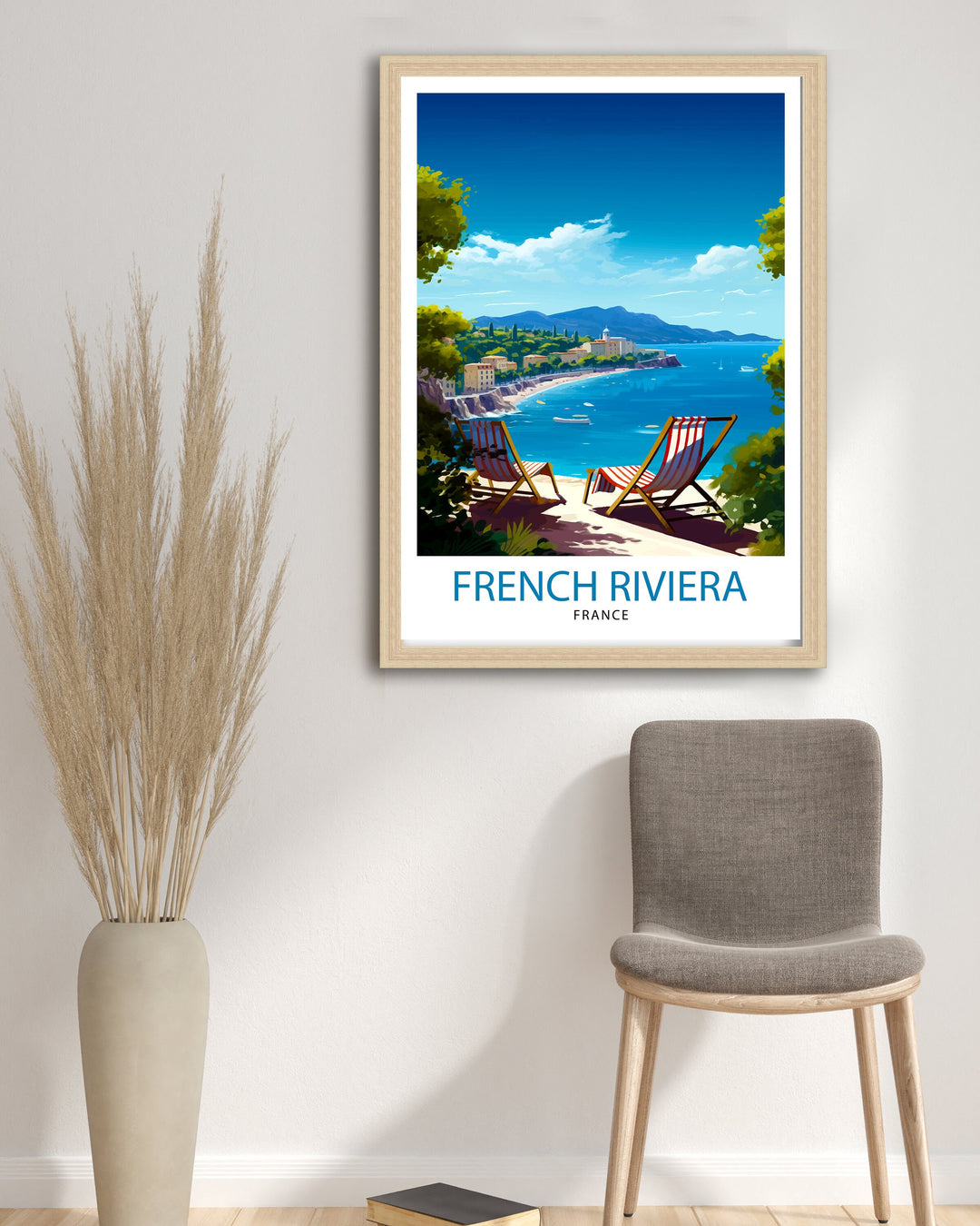 French Riviera Travel Print Wall Decor Wall Art French Riviera Wall Hanging Home Décor French Riviera Gift Art Lovers France Art Lover Gift