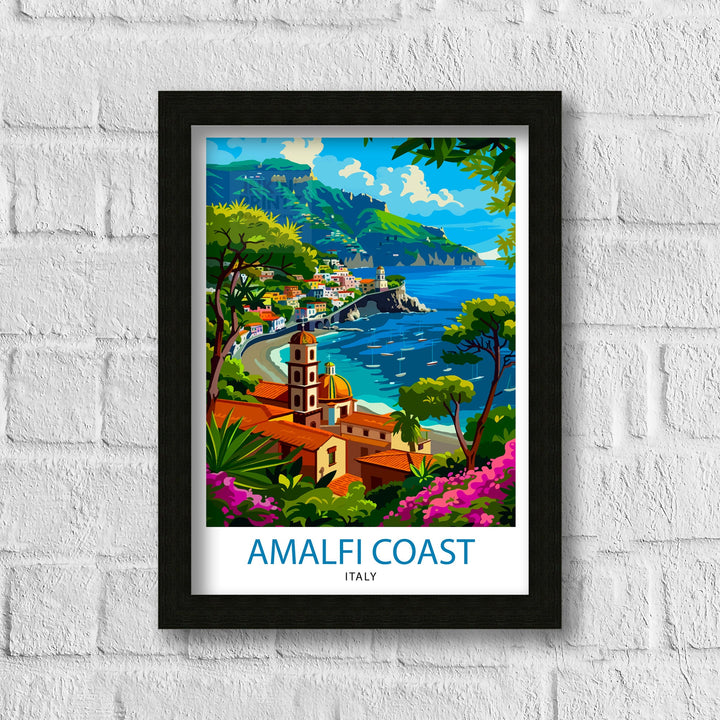 Amalfi Coast Italy Travel Poster Amalfi Coast