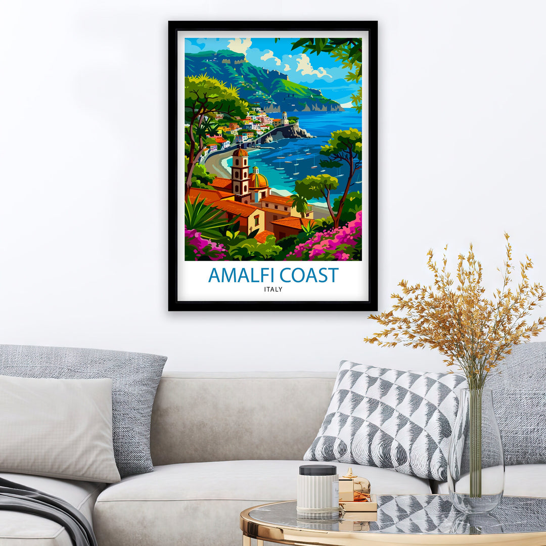 Amalfi Coast Italy Travel Poster Amalfi Coast