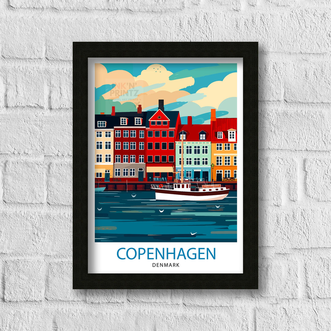 Copenhagen Travel Poster Denmark Wall Art Copenhagen Home Decor Copenhagen Illustration Travel Poster Gift Denmark Home Decor