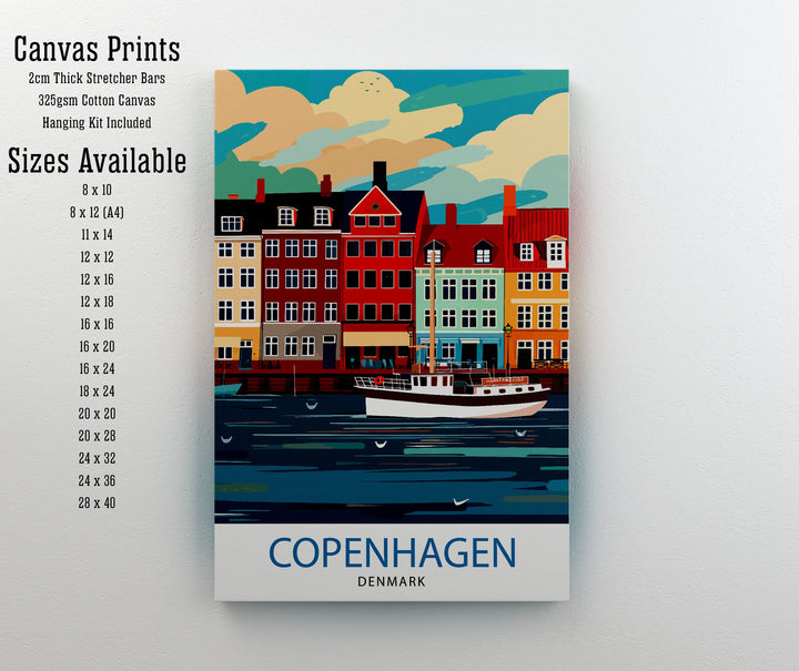 Copenhagen Travel Poster Denmark Wall Art Copenhagen Home Decor Copenhagen Illustration Travel Poster Gift Denmark Home Decor