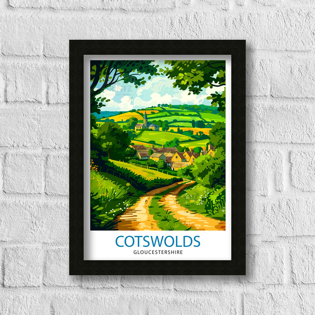 Cotswolds Travel Poster Cotswolds Wall Art Cotswolds Illustration Travel Poster Gift Cotswolds Home Decor