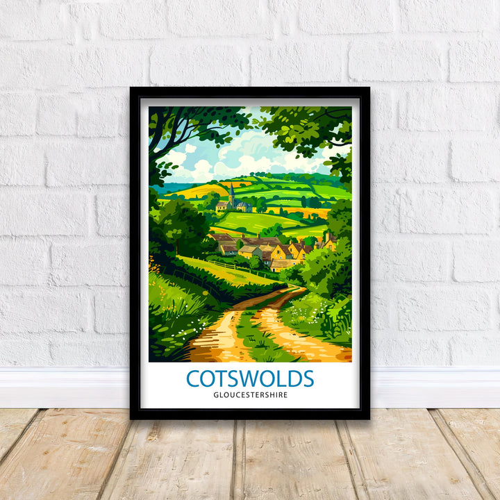 Cotswolds Travel Poster Cotswolds Wall Art Cotswolds Illustration Travel Poster Gift Cotswolds Home Decor