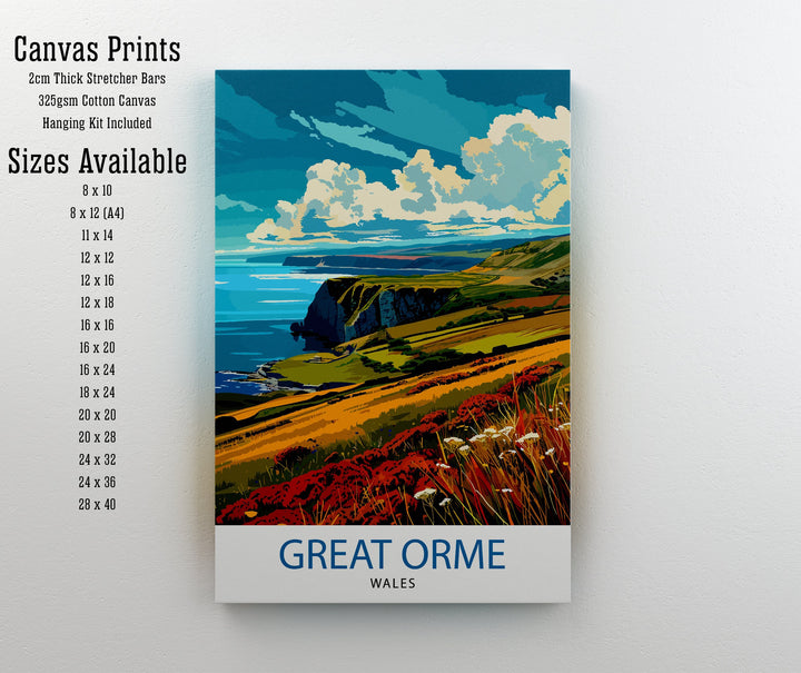 Great Orme Travel Poster Wall Art Great Orme Wall Hanging Home Décor Great Orme Gift Art Lovers Wales Art Lover Gift Poster Art