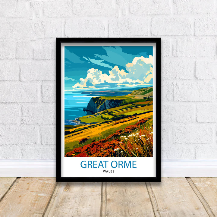 Great Orme Travel Poster Wall Art Great Orme Wall Hanging Home Décor Great Orme Gift Art Lovers Wales Art Lover Gift Poster Art