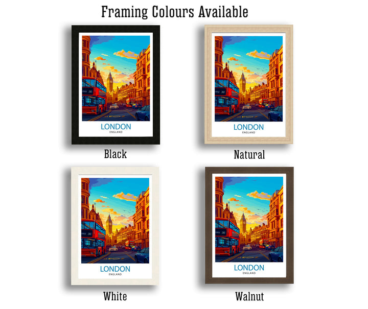 London Travel Poster London Wall Art London Home Decor London Illustration Travel Poster Gift For London UK Home Decor