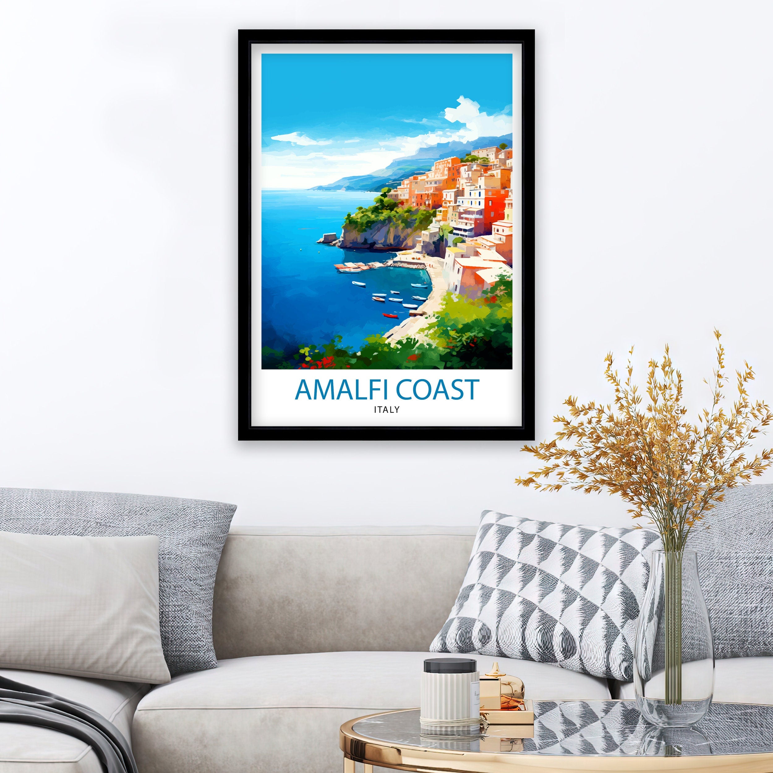 Amalfi Coast Italy Travel Print Amalfi Coast Wall Decor Amalfi Coast Poster Italy Travel Prints Amalfi Coast Art Print Amalfi Coast