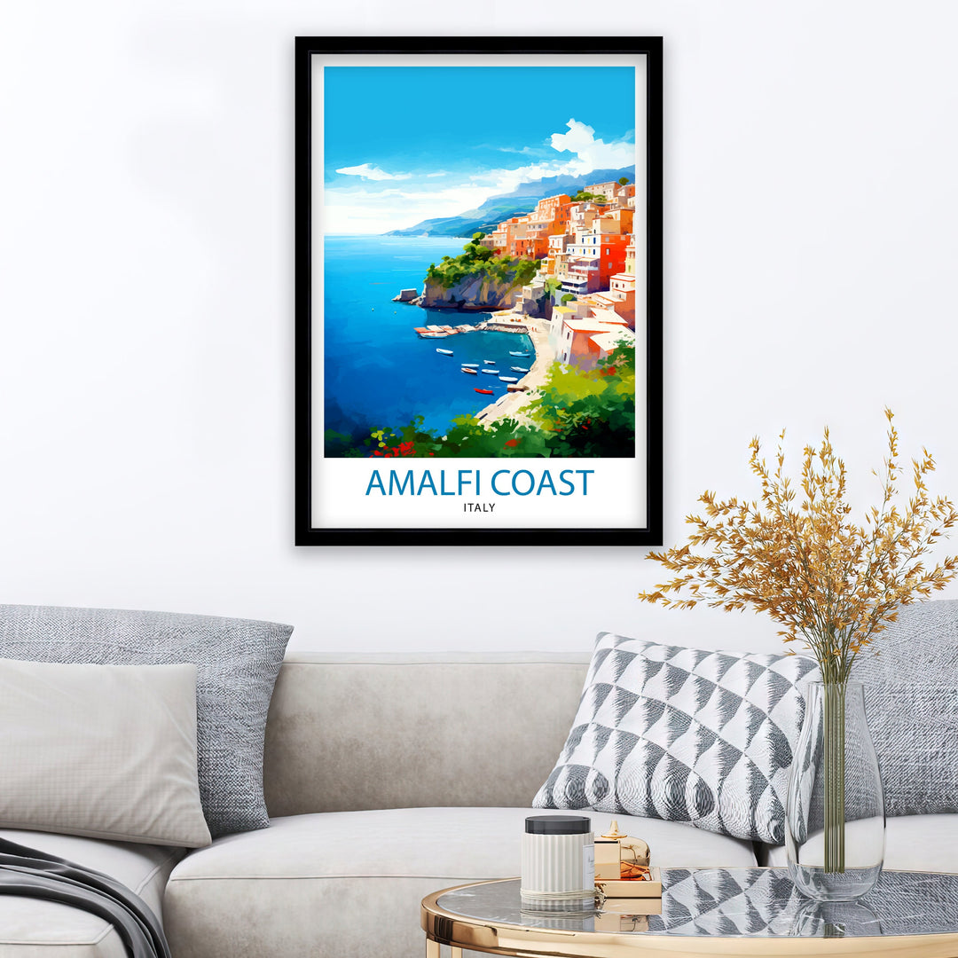 Amalfi Coast Italy Travel Poster Amalfi Coast