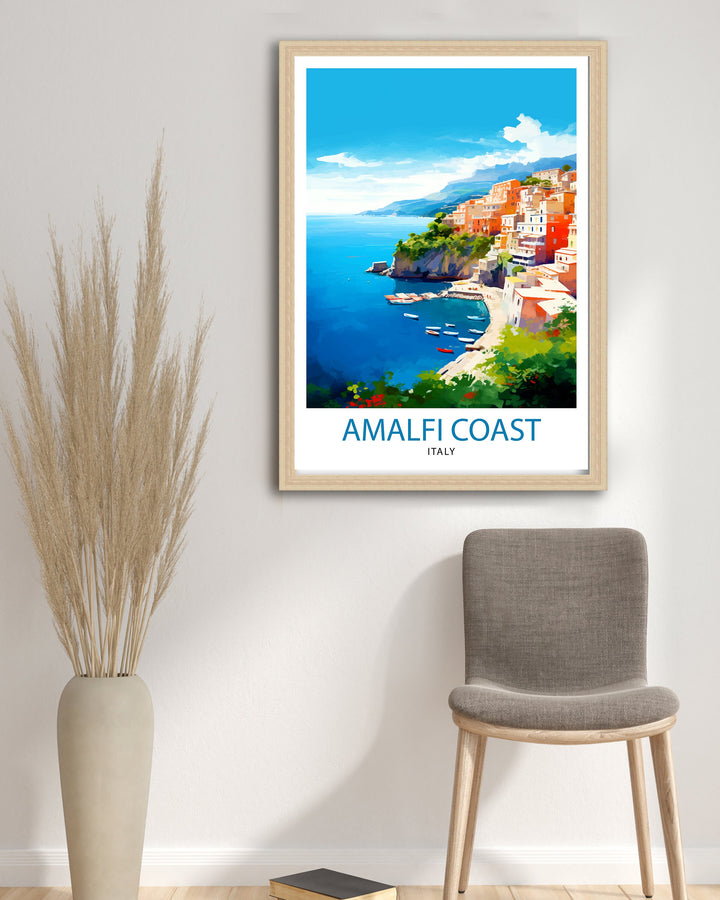 Amalfi Coast Italy Travel Poster Amalfi Coast