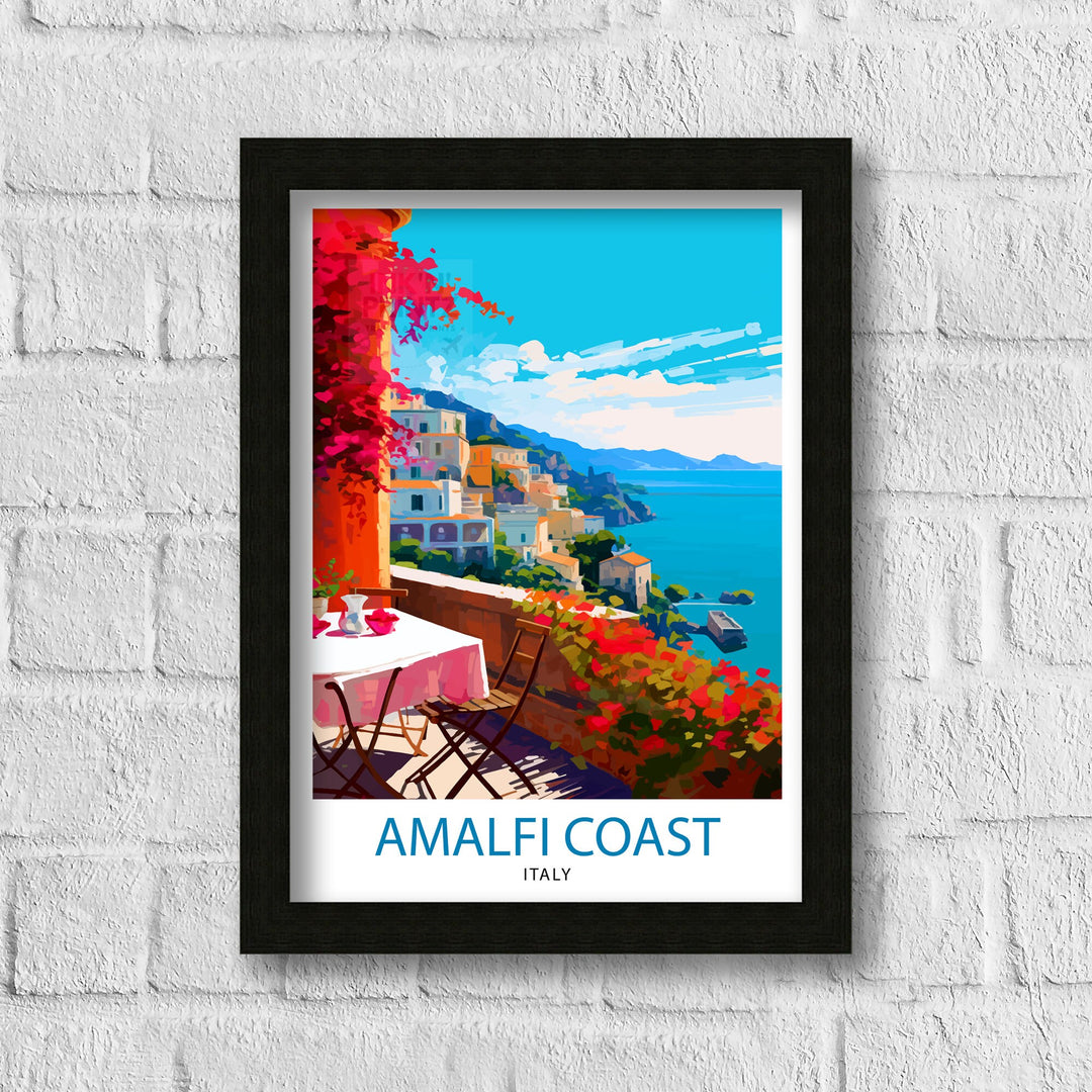 Amalfi Coast Italy Travel Poster Amalfi Coast