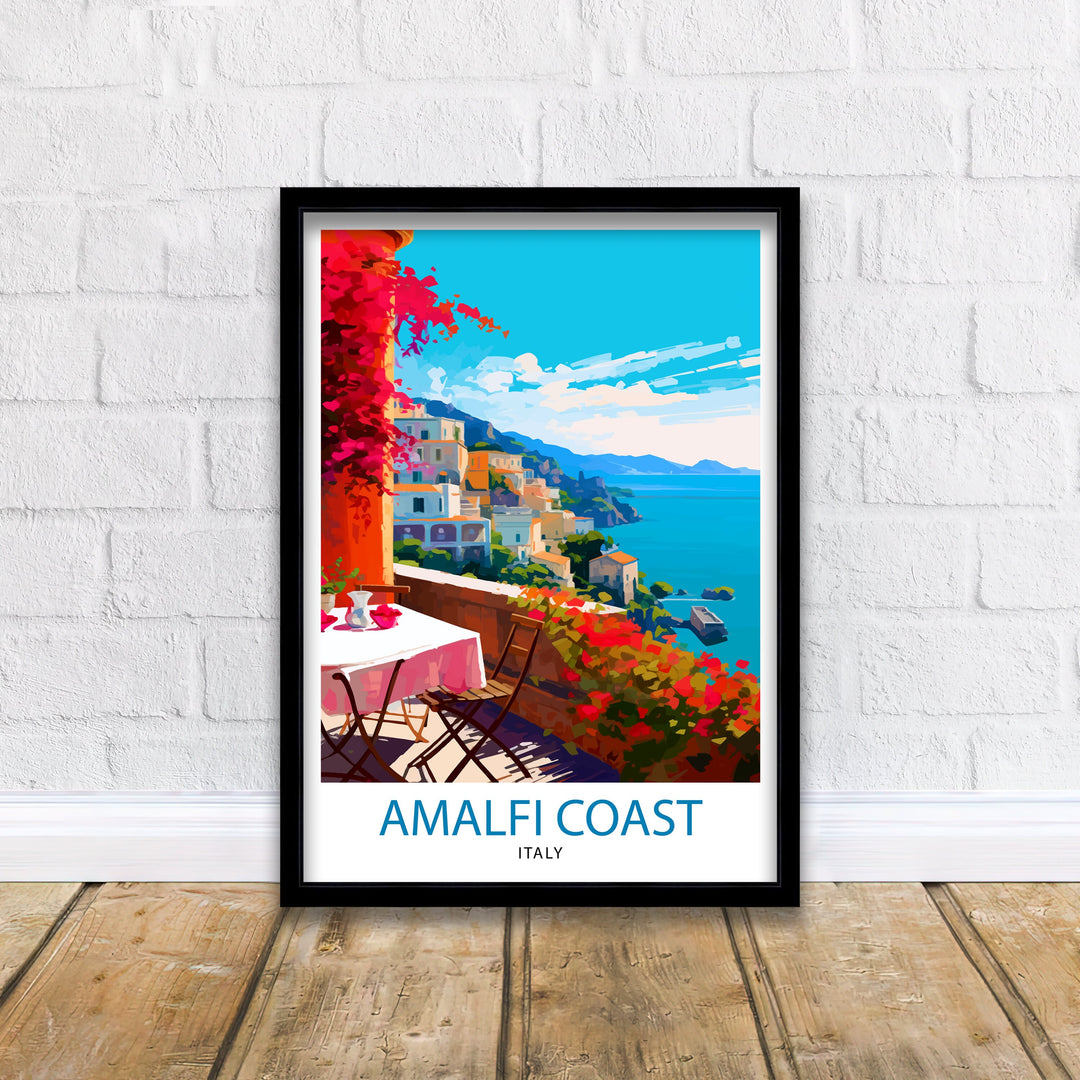 Amalfi Coast Italy Travel Poster Amalfi Coast