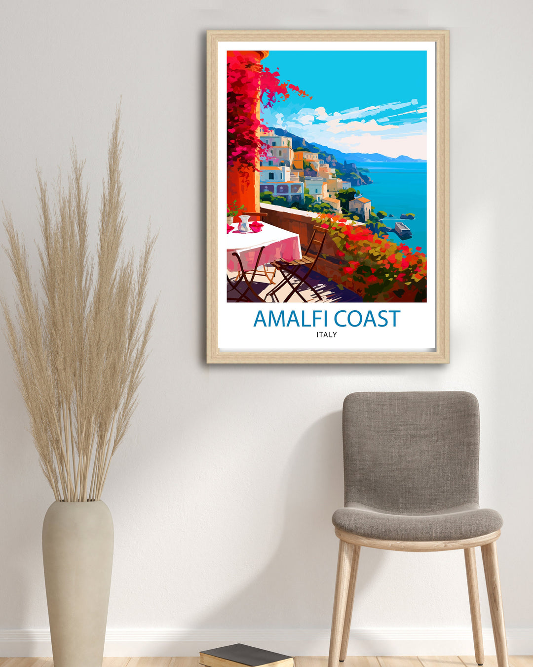 Amalfi Coast Italy Travel Poster Amalfi Coast