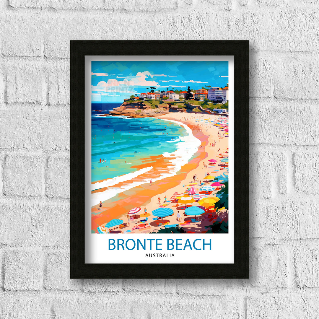 Bronte Beach Australia Travel Poster Coastal