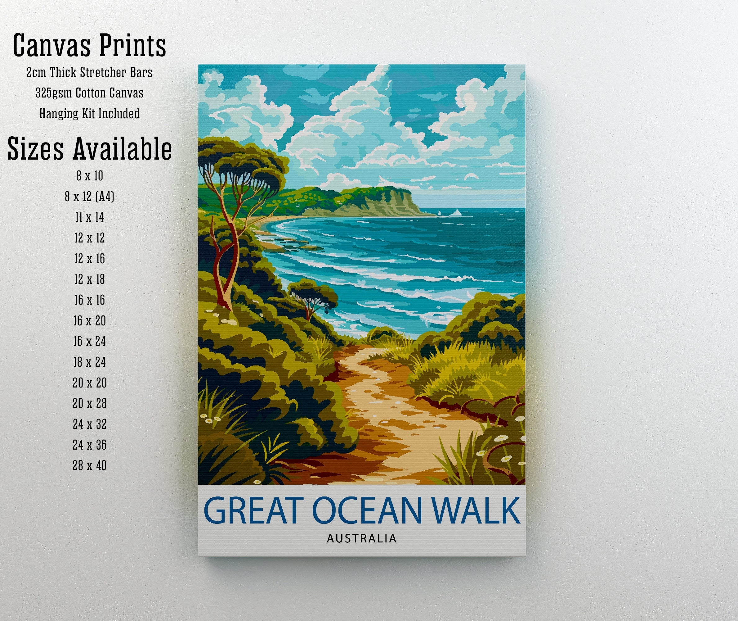 Bronte Beach Australia Travel Print Coastal Wall Decor Bronte Beach Poster Australian Beach Prints Beach Art Print Bronte Beach Illustration