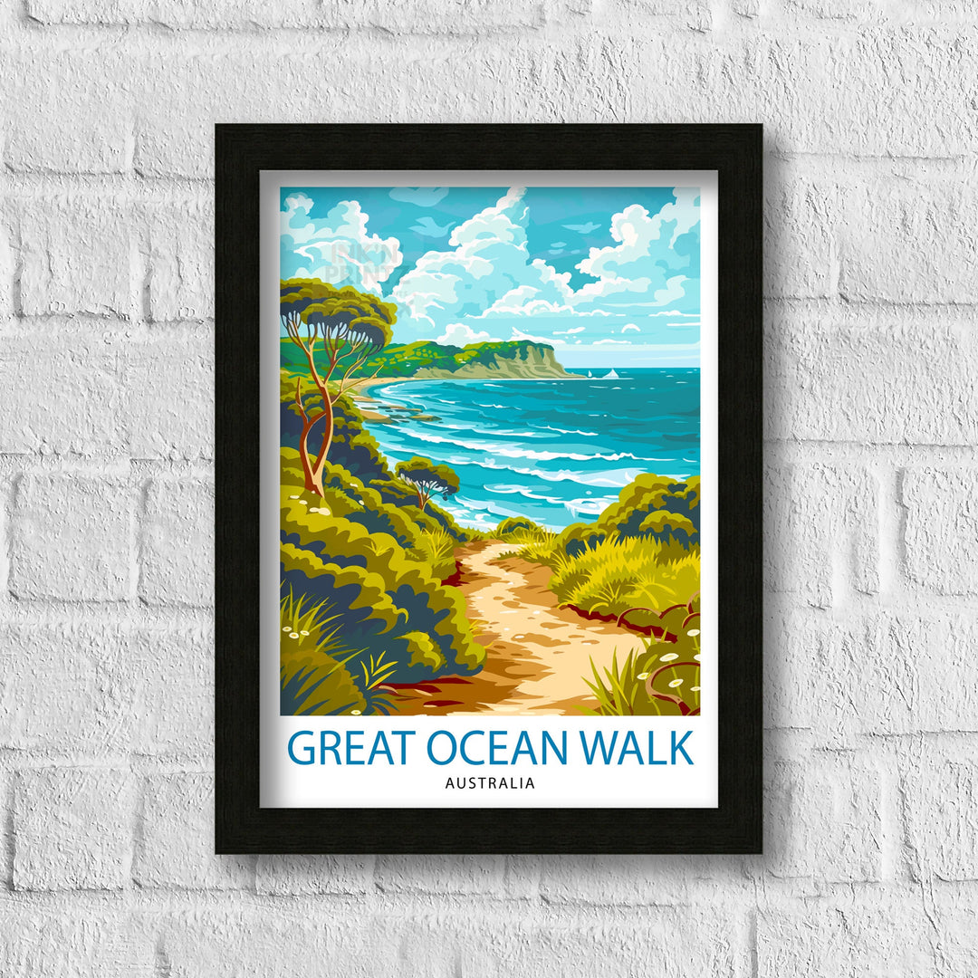 Bronte Beach Australia Travel Poster Coastal