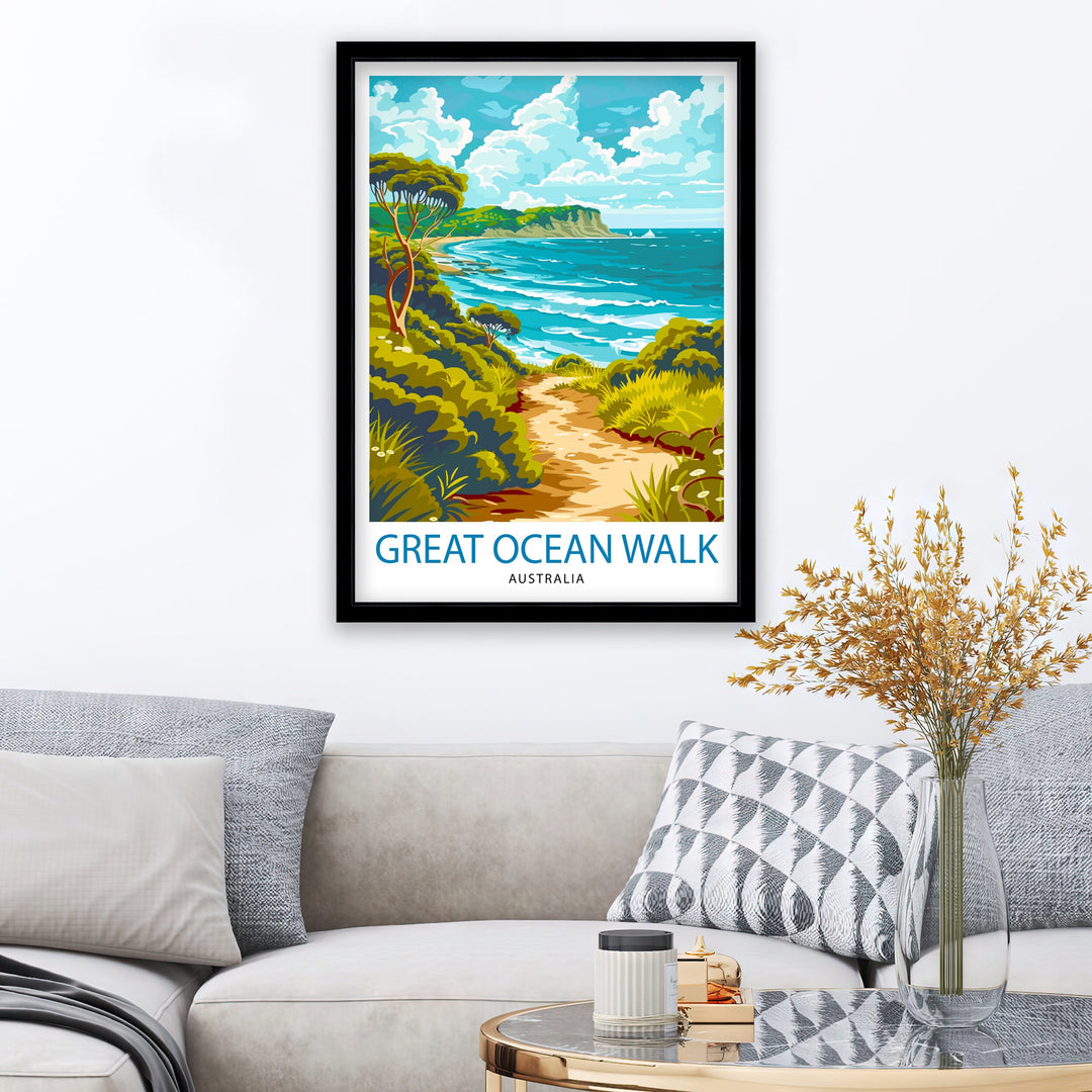 Bronte Beach Australia Travel Poster Coastal