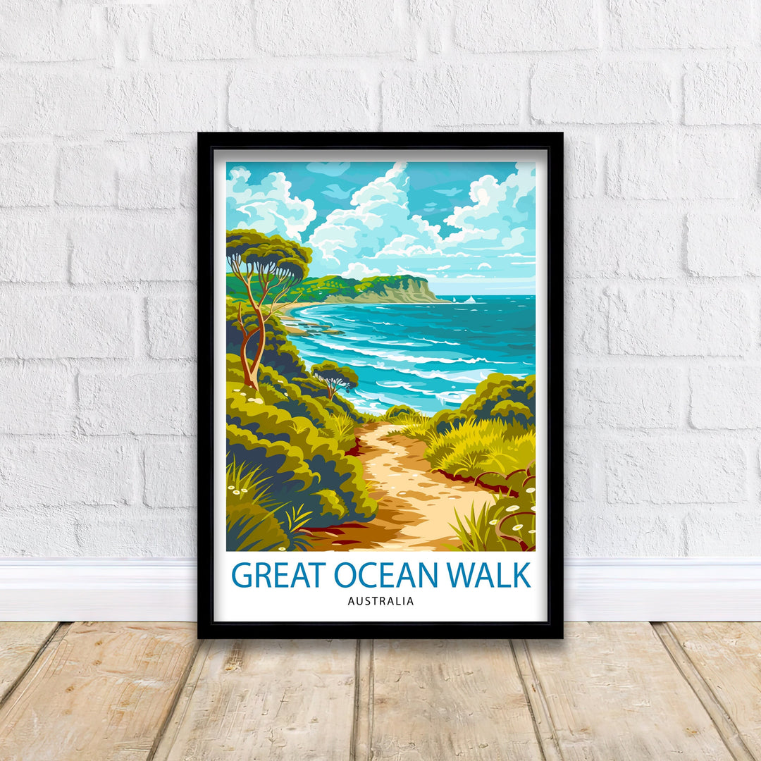 Bronte Beach Australia Travel Poster Coastal