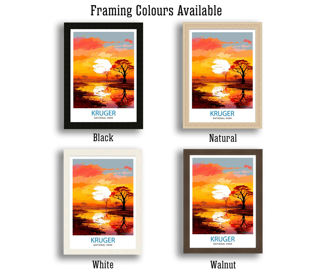 Kruger National Park Travel Poster Wall Art Kruger National Park Wall Hanging Home Décor Kruger National Park Gift Art Lovers South