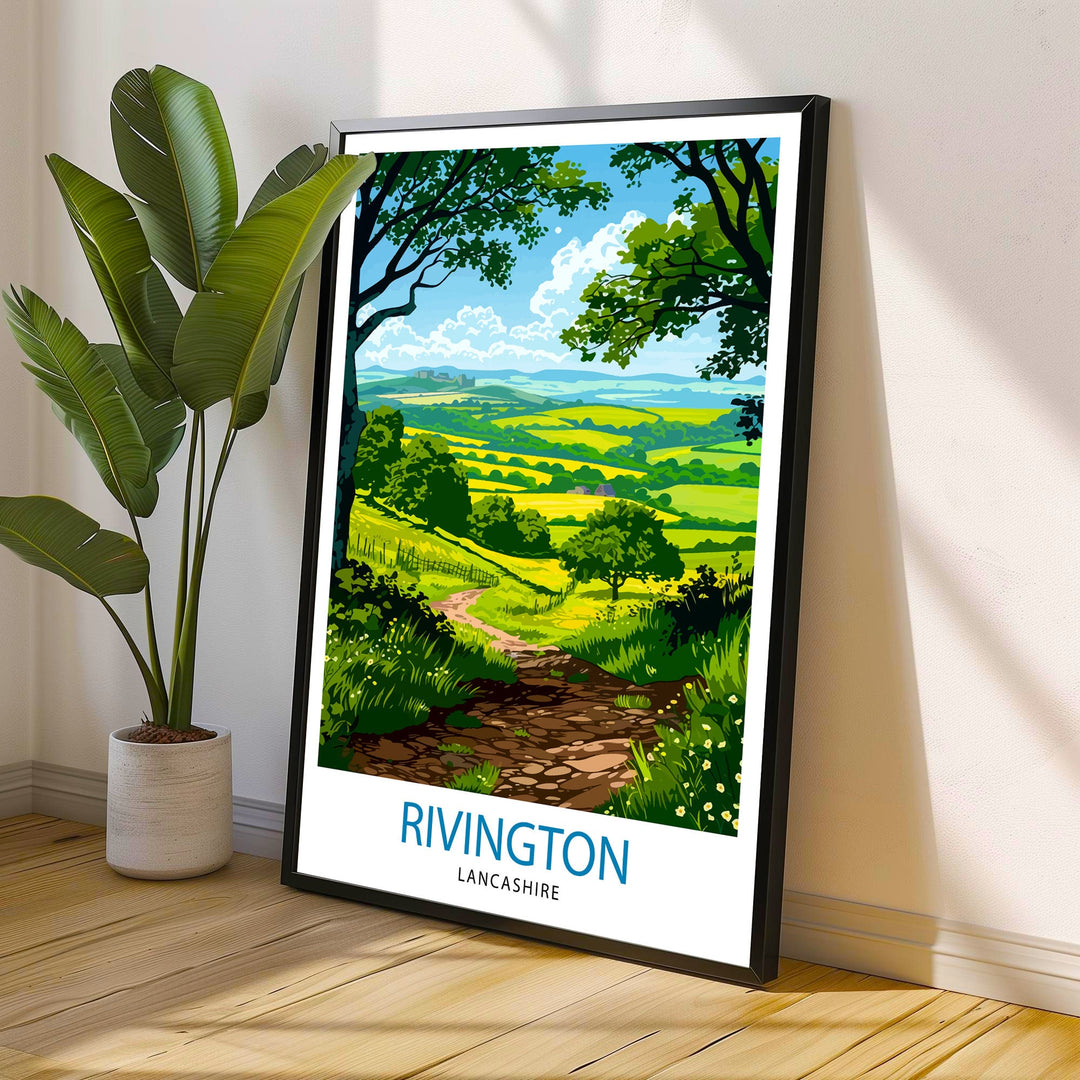 Rivington Lancashire Travel Poster