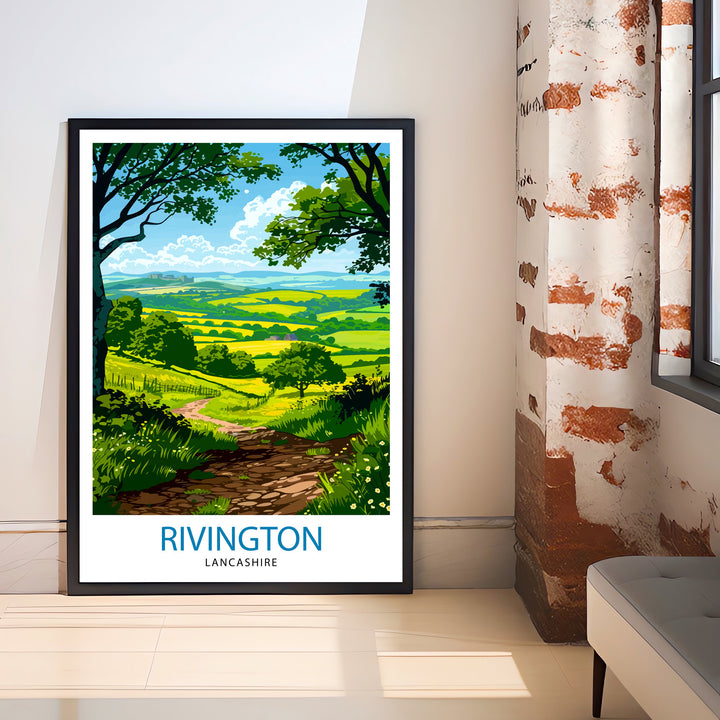 Rivington Lancashire Travel Poster