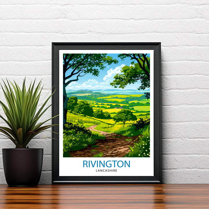 Rivington Lancashire Travel Poster